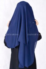 Navy Blue Colored Niqab in 3 Layers Acc 83 - Image 4