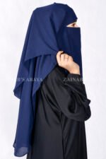 Navy Blue Colored Niqab in 3 Layers Acc 83 - Image 3
