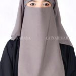 Light Gray Niqab in 3 Layers Acc 83