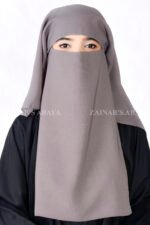 Light Gray Niqab in 3 Layers Acc 83