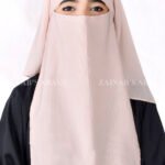 Peach Colored Niqab in 3 Layers Acc 83