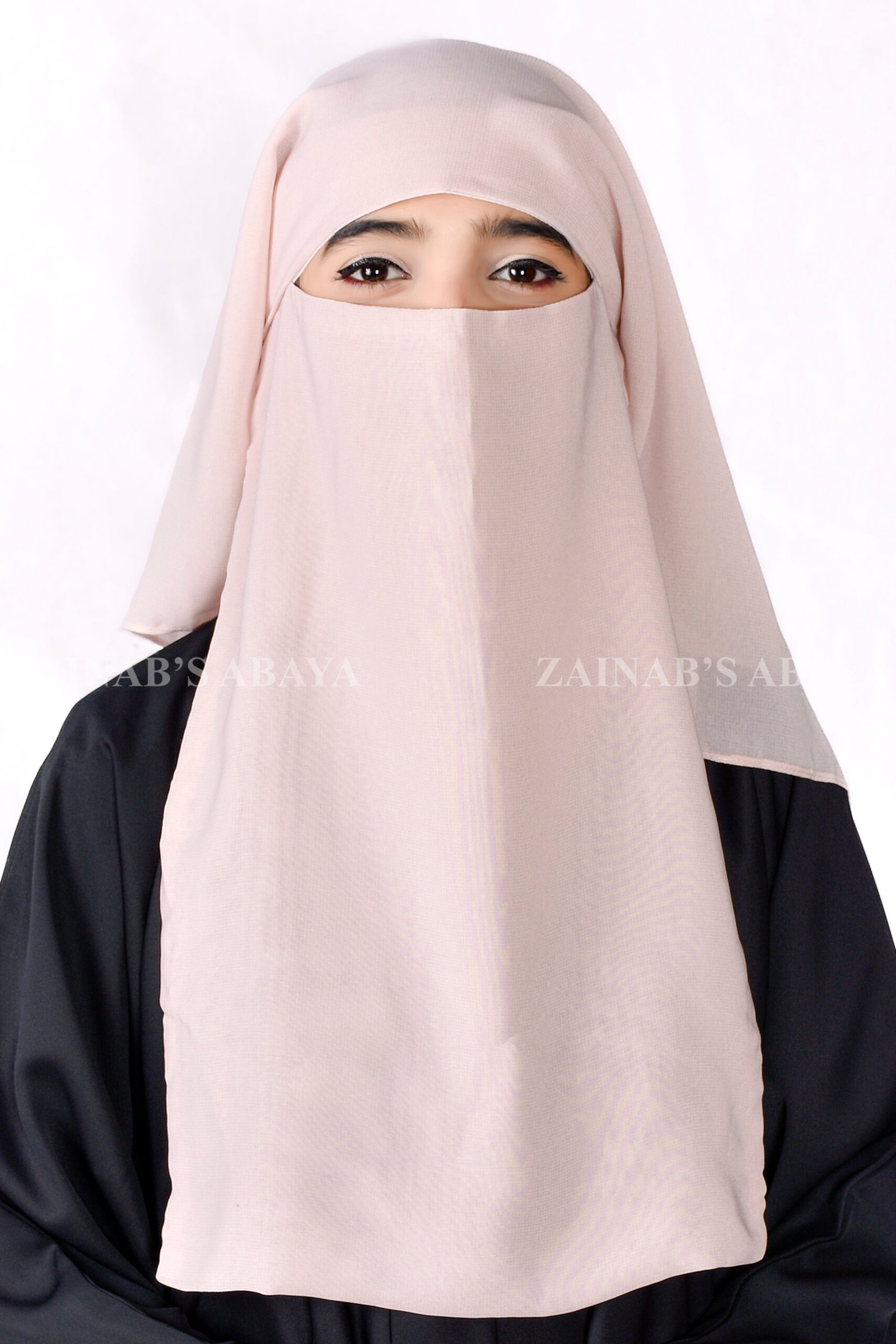 _ZZZ4744+ Peach Colored Niqab in 3 Layers Acc 83 - Image 1