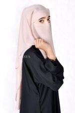 Peach Colored Niqab in 3 Layers Acc 83 - Image 3