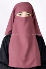 T. Pink Colored Niqab in 3 Layers Acc 83