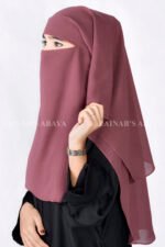 T. Pink Colored Niqab in 3 Layers Acc 83 - Image 2