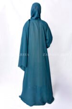 Front Open Abaya in Single Chiffon Fabric and the color is Zinc with a matching scarf.
