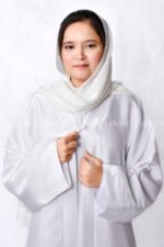 Front Open Abaya which is crafted in shamooz fabric with a matching scarf in chiffon fabric.