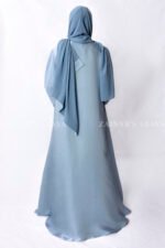 Front Open Abaya which is crafted in shamooz fabric with a matching scarf in chiffon fabric.