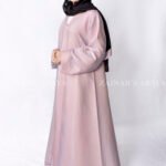 Front Open Abaya which is crafted in shamooz fabric with a black scarf in chiffon fabric