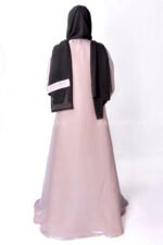 Front Open Abaya which is crafted in shamooz fabric with a black scarf in chiffon fabric