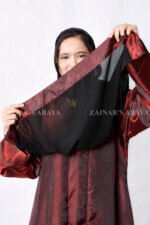 Front Open Abaya which is crafted in shamooz fabric with a matching scarf in chiffon fabric.