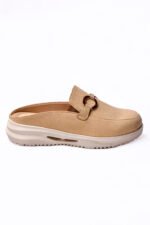 Classic Tan Buckle Mules - Image 5