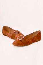 Rust Suede Ladies Pumps Z 402 - Image 3