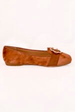 Rust Suede Ladies Pumps Z 402 - Image 5