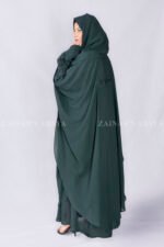 Kaftan Abaya in Dual Layer Chiffon Fabric with Plated Style at Front and Stone Embellishment at Sleeves as well as a matching scarf in Chiffon Fabric.