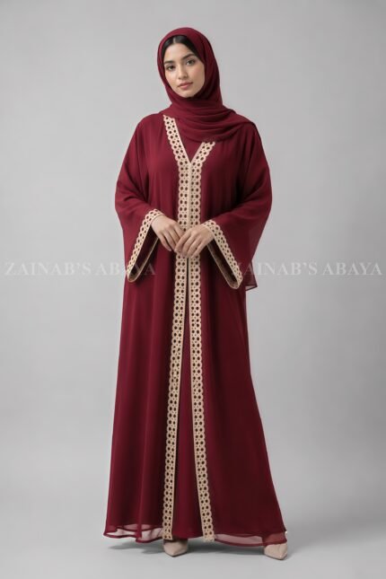 Double Gown Abaya with a matching scarf