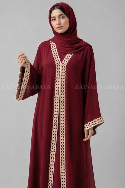 Double Gown Abaya with a matching scarf