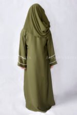 Maxi Abaya in Nida Korean Fabric with Pearl Work on Sleeves and scarf as well which is in chiffon fabric.