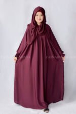 Nida Maxi Abaya in Maroon Color with a matching scarf in Pakistan.