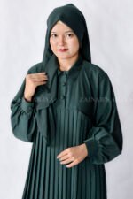 Nida Maxi Abaya with Shrug this abaya features the plates style at front, cuff style sleeves and a matching scarf in chiffon fabric.