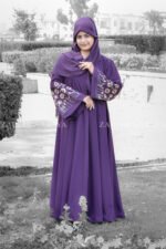 Umbrella Abaya for women in Nida Korean Fabric with Embroidery Embellishment