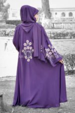 Umbrella Abaya for Women in Nida Korean Fabric with Embroidery Embellishment