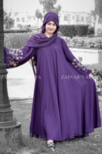 Umbrella Abaya for Women in Nida Korean Fabric with Embroidery Embellishment