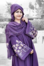 Umbrella Abaya for women in Nida Korean Fabric with Embroidery Embellishment