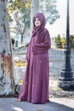 Nida Maxi Abaya for women in Kasni Color with Embroidery