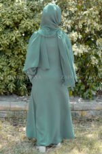 Nida Front Open Abaya for Kids in Grape Color with Pearl Work