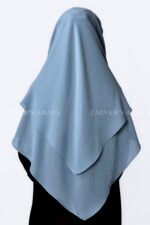 Jade Colored Khimar Hijab for women in Dual layers of Chiffon Fabric