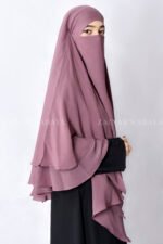 Kasni Color Khimar Hijab with Dual Layer in Chiffon Fabric