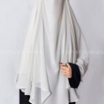 White Color Dual Layer Chiffon Khimar Hijab
