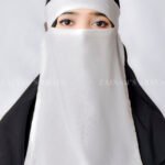 Egg White Colored Eyes Niqabs Acc-92