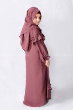 Stylish Maxi Abaya for Kids in Nida Korean Fabric with a matching scarf in Chiffon Fabric.