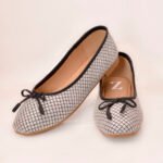 Black & White Weave Bow Ladies Pumps Z 401