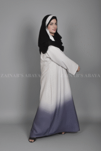 Nida Maxi Abaya for Women in Two Tone Colors and a black scarf in chiffon fabric.