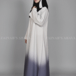 Nida Maxi Abaya for Women in Two Tone Colors with a black scarf in chiffon fabric.