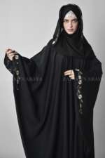 Black Kaftan Abaya for women is crafted with Premium Nida Korean Fabric featuring the embroidery and matching scarf in chiffon fabric.