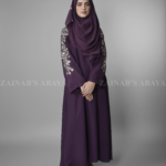 Embroidered Maxi Abaya for Women in Pakistan which is crafted with Premium Nida Korean Fabric with a matching scarf in chiffon fabric.