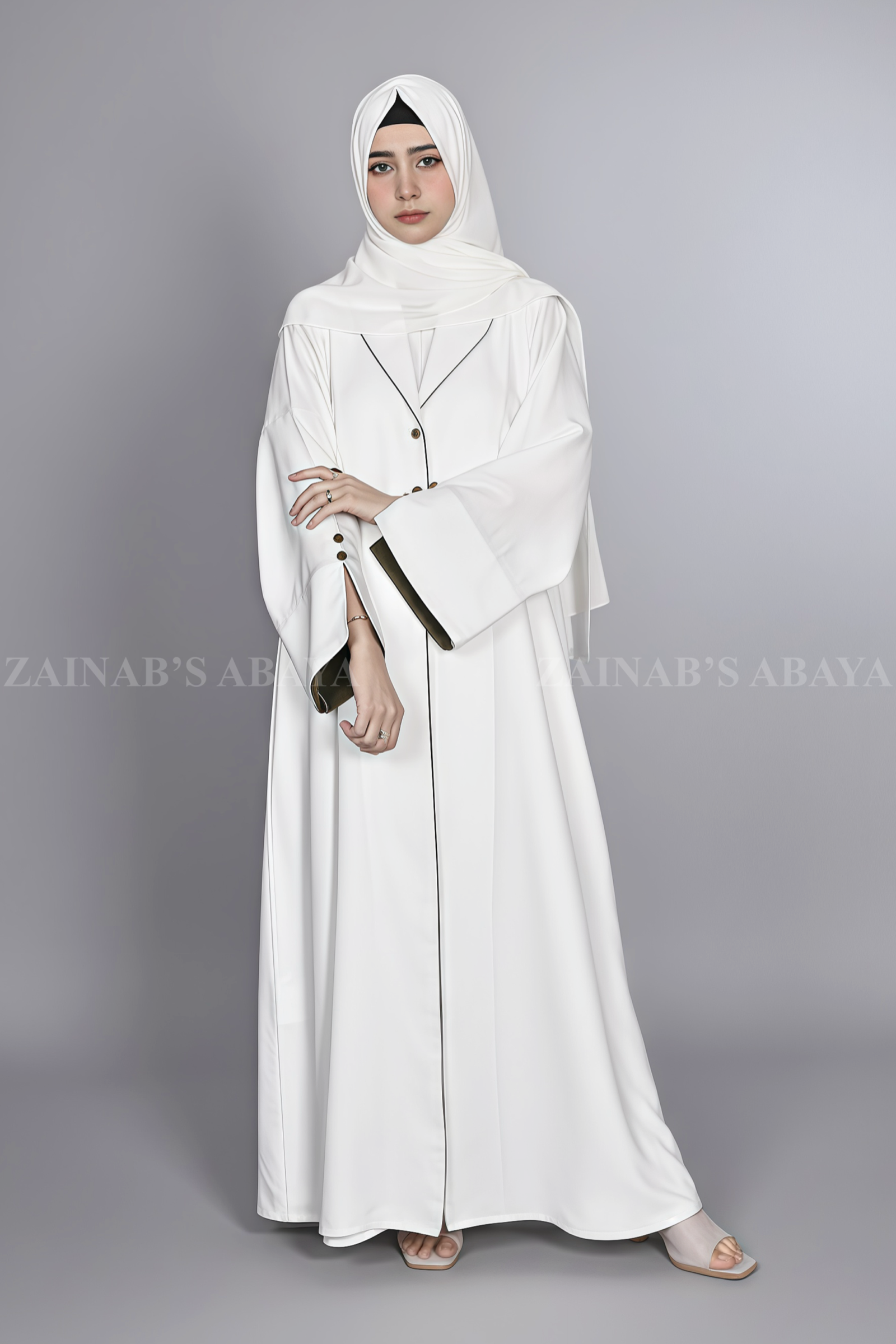 Coat Style Abaya - Zainab Designer Abaya Nida Coat Style Abaya for Women in Pakistan which is crafted with premium Nida Korean Fabric
