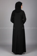 Nida Black Front Open Abaya for women in Pakistan with Embroidery