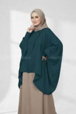 Umbrella Abaya for women in Pakistan with Shrug is crafted with Premium Nida Korean Fabric and a matching scarf in chiffon fabric.