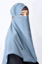 Jade Colored Nose Niqab For Women in Pakistan with Elastic Style which is crafted in Premium Chiffon Fabric