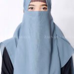 Jade Colored Nose Niqab For Women in Pakistan with Elastic Style which is crafted in Premium Chiffon Fabric