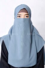 Jade Colored Nose Niqab For Women in Pakistan with Elastic Style which is crafted in Premium Chiffon Fabric