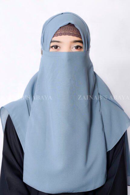 Jade Colored Nose Niqab For Women in Pakistan with Elastic Style which is crafted in Premium Chiffon Fabric