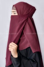 Maroon Colored Nose Niqab For Women in Pakistan with Elastic Style which is crafted in Premium Chiffon Fabric