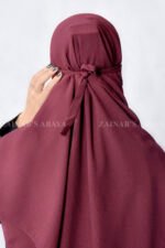 Maroon Colored Nose Niqab For Women in Pakistan with Tie Style which is crafted in Premium Chiffon Fabric
