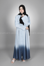 Two Tone Colors Front Open Abaya for women in Pakistan at cheap price with a black scarf in chiffon fabric.